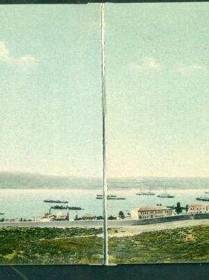 Old double postcard Crete - Souda view, 1900s