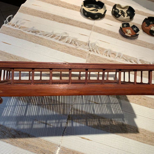 Handmade wooden serving tray new, rectangular, warm rust color