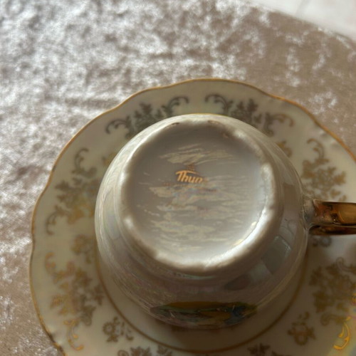 Set of 3 vintage Thun Czechoslovakia tea cups porcelain Lustreware new