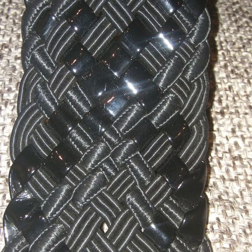 Artisti italiani vintage belt used, 95cm, leather and fabric