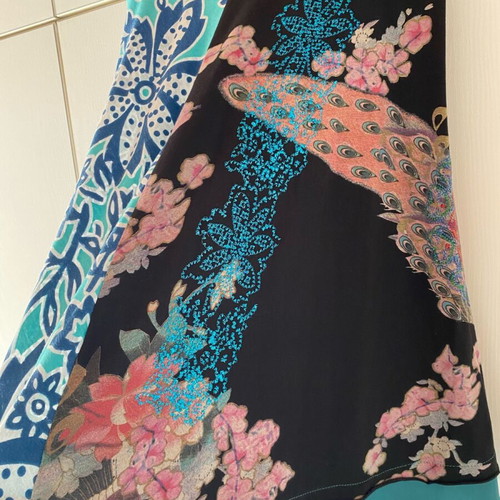 Desigual vintage A-line skirt with silk ruffle, like new