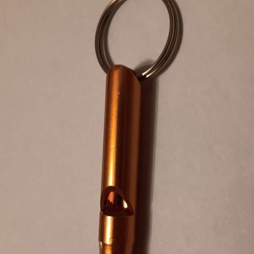 Set of 2 metal children's whistles with rings new