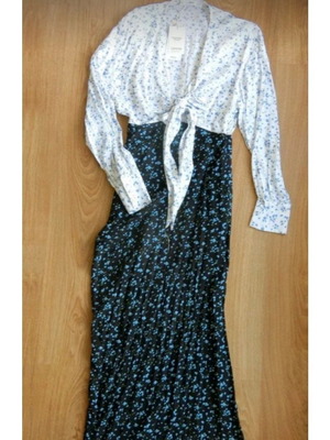 Mango two-tone dress, white and black
