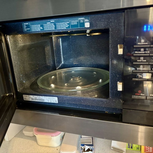 Samsung Built-in Microwave Oven MG23A7013CA with Grill and Custom Frame like new