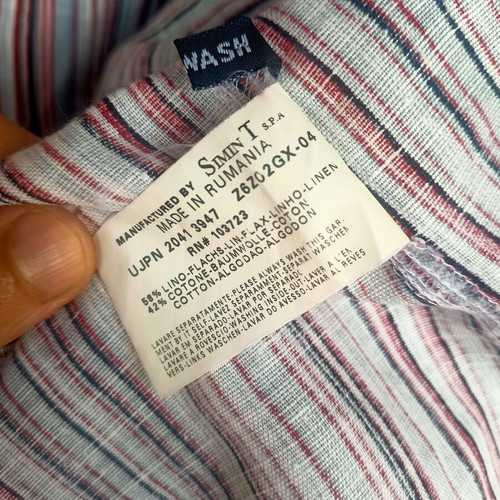 Armani Jeans linen shirt colorful striped size L like new