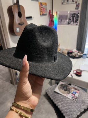 Black Fedora hat one size, like new