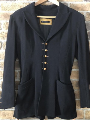 Plein Sud jacket used, size M, black with wooden buttons