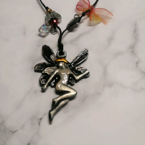 Necklaces with butterfly and fairy motifs like new, set of 2