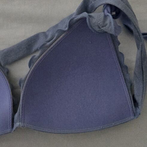 Calzedonia bikini top like new, blue with gold glitter