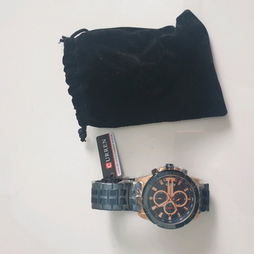 Curren wristwatch men's new waterproof with leather case