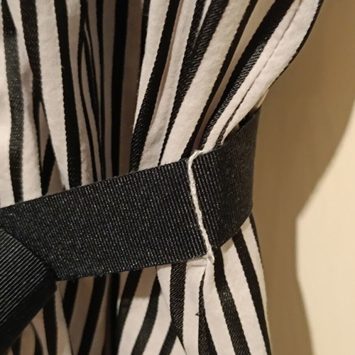 Zara Basic striped women's shirt M with belt like new black and white