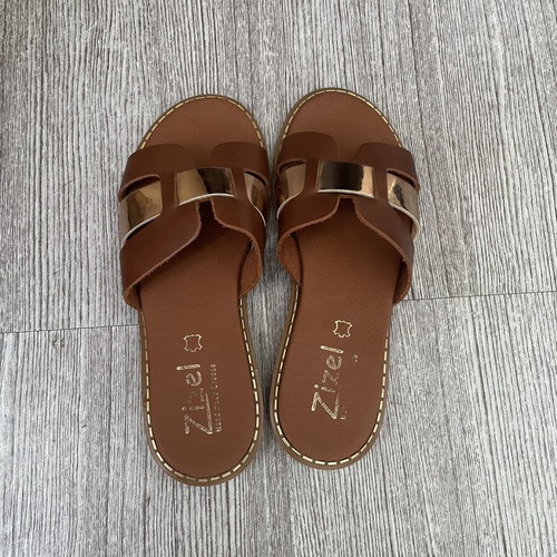 Zizel leather slippers used size 38 with soft insole and non-slip sole