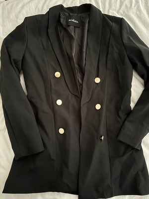 Black jacket with gold buttons like new, one size