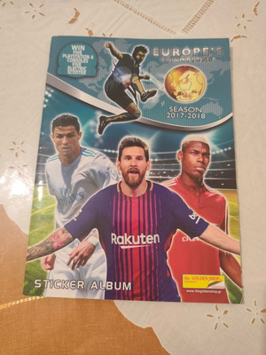 Europe's Champions 2017/18 sticker album like new