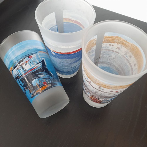 Glasses used, set of 3 with small marks