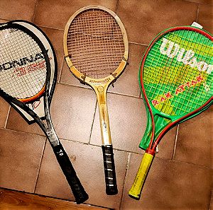 Vintage ρακέτες τένις Donnay 3 set, Wilson Rak Attak 25 & Court King
