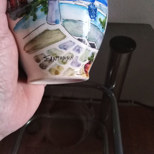 Ceramic vase used with Santorini painting