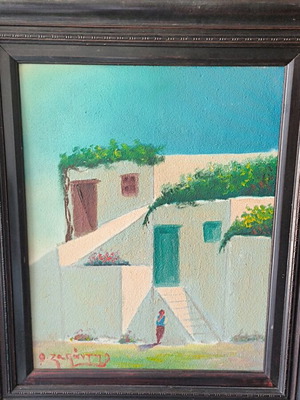 Painting with signature Th. Zapantis used, 55×65 cm