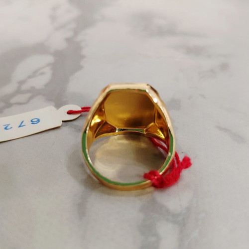 Vintage men's ring from the 70s, like new, black and gold aluminum alloy