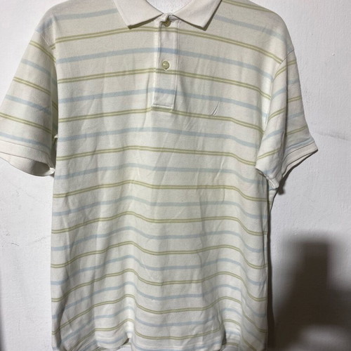 Nautica men's polo shirt XL used, white striped