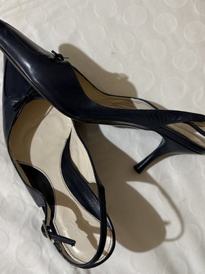Zara δερμάτινες γόβες νούμερο 39 μεταχειρισμένες, σκούρο μπλε