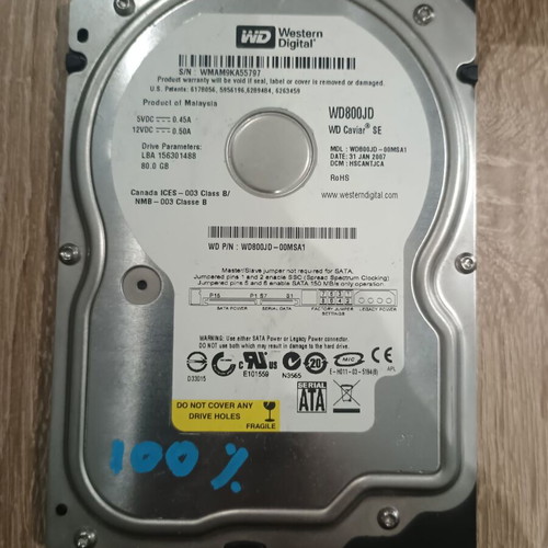 HDD 3.5 WB 80GB like new, 100% health
