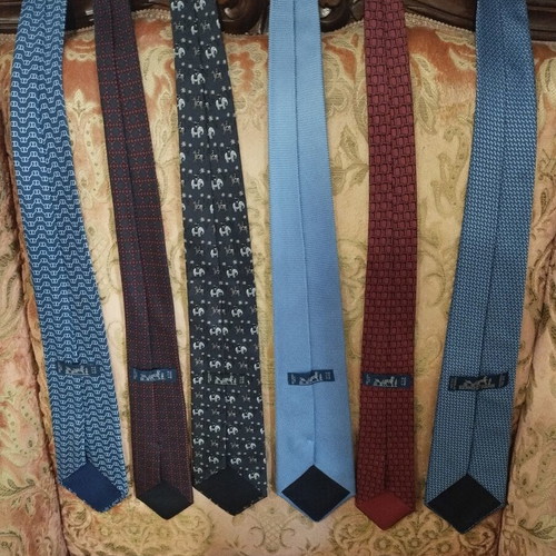 Hermes silk ties pack of 6 like new, authentic French luxury