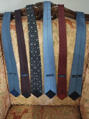 Hermes silk ties pack of 6 like new, authentic French luxury