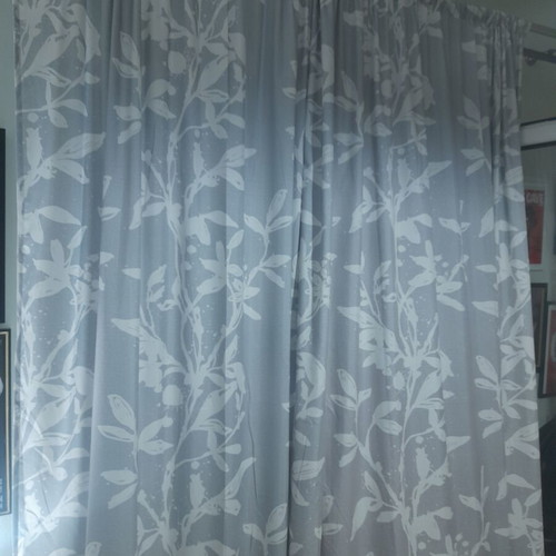 Curtains like new, 238×140 cm, light gray with white details