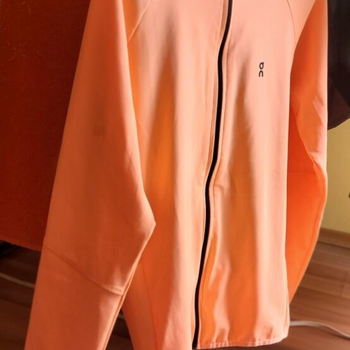 Women's tracksuit set top and leggings, cotton and lycra, size S 38, black and orange