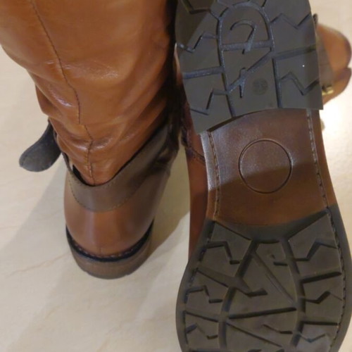 Leather women's boots with elastic tan Corkies new, size 39