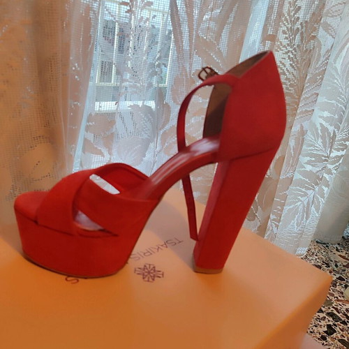 Sante women's sandals used, red, size 39