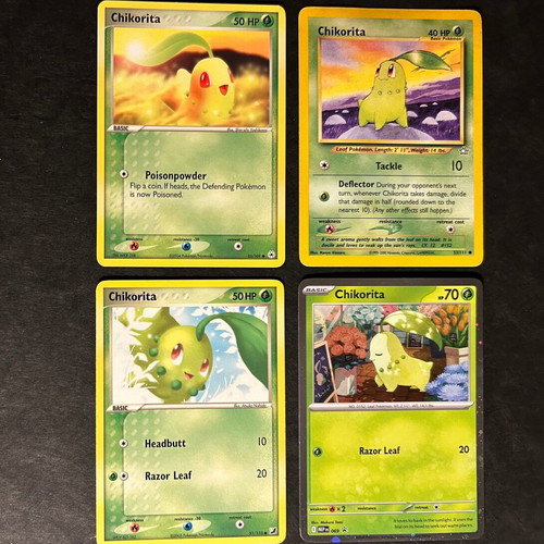 Pokémon cards Chikorita used, pack of 4