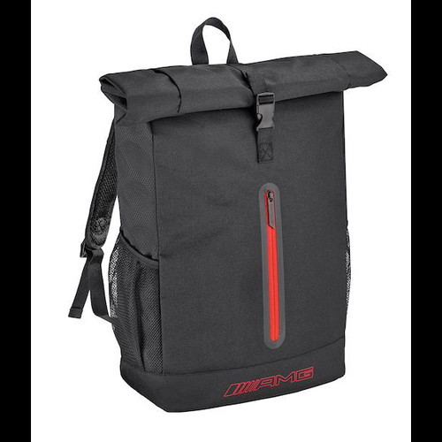 AMG Roll Top Rucksack New Black Red Backpack