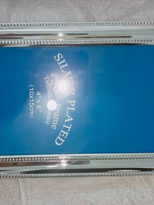 Silver Plated Photo Frame new, 10x15cm with glass and velvet back