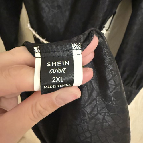Shein black maxi dress with light knitted belt