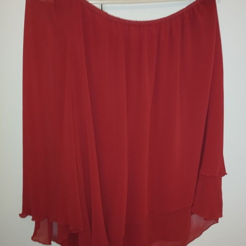 Ysatis blouse with one shoulder, transparent bell sleeve, like new, red, size 1 (M-L)