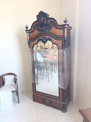Antique 19th Century Armoire Mirror Henri II Napoleon III style