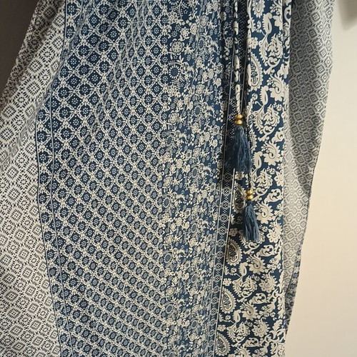 Women's summer dress long blue and white size L new