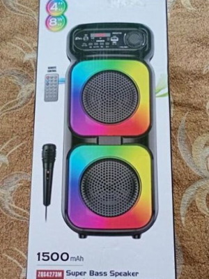 Portable Bluetooth Party Speaker with Wireless Microphone and FM Radio
