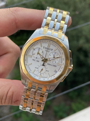 Tissot T-Sport PRC 100 χρονογράφος, χρυσό και ασημί