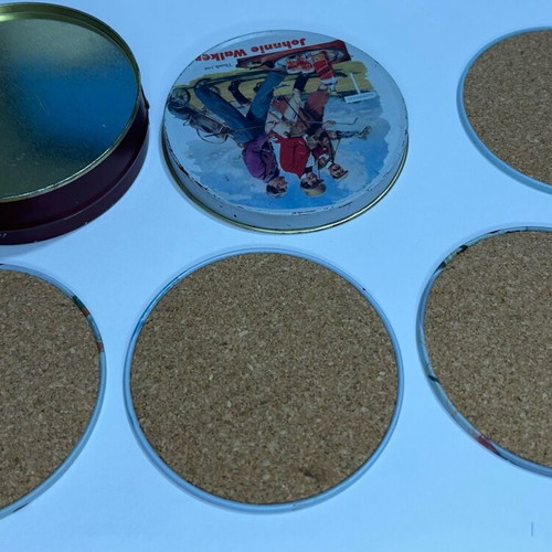 Johnnie Walker Whiskey coasters used, set of 4 pieces