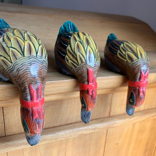 Wooden decorative ducks pack of 3, handmade new