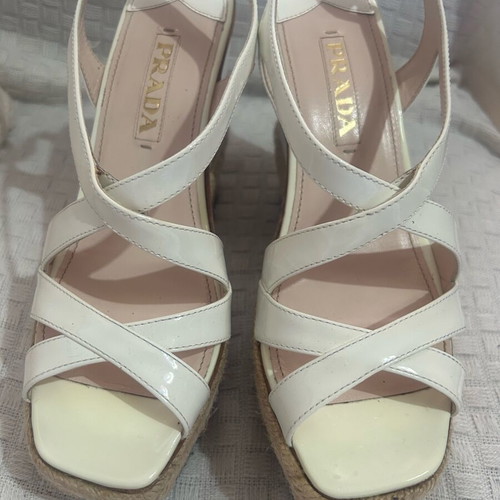 Prada platform sandals like new, size 38, white