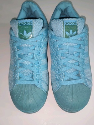 Adidas athletic shoes used, blue, size 38