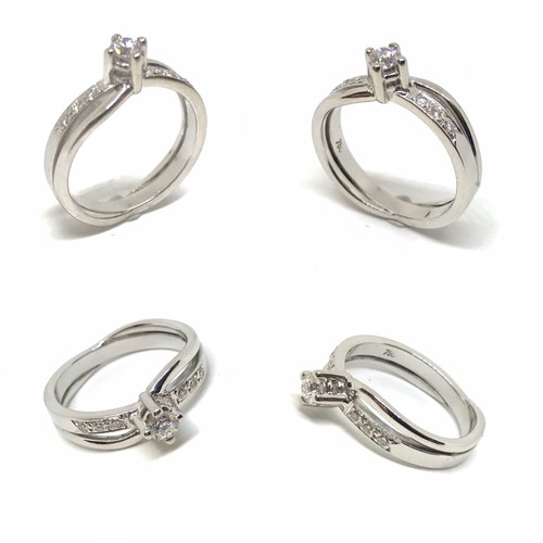 Vintage solitaire ring with brilliant k18 5.3gr