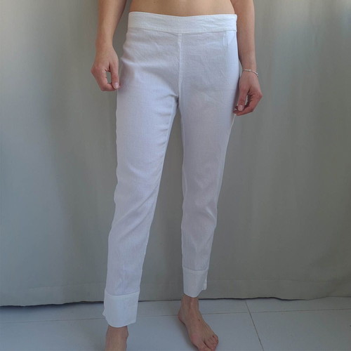 120% Lino women's linen pants size S like new, white