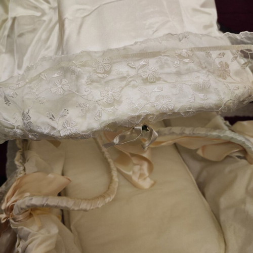 Bassinet like new with French lace