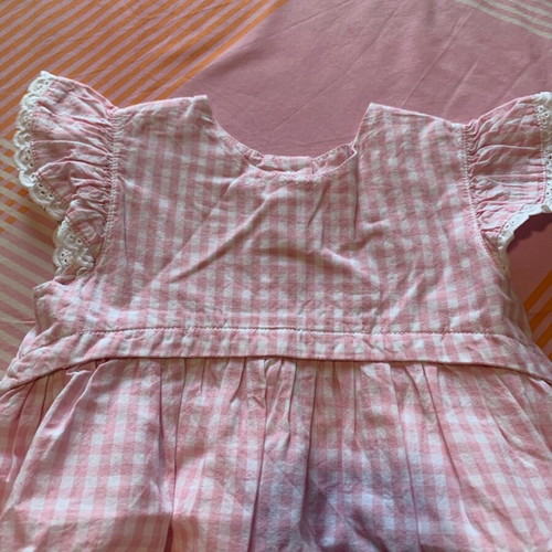 Mothercare dress 12-18 months like new with diaper cover pink-white