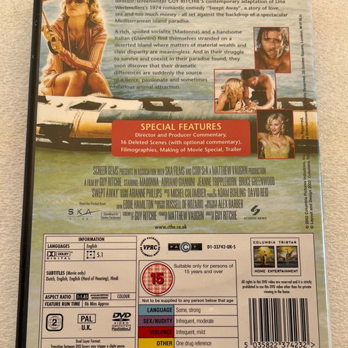 Swept Away DVD used, without Greek subtitles